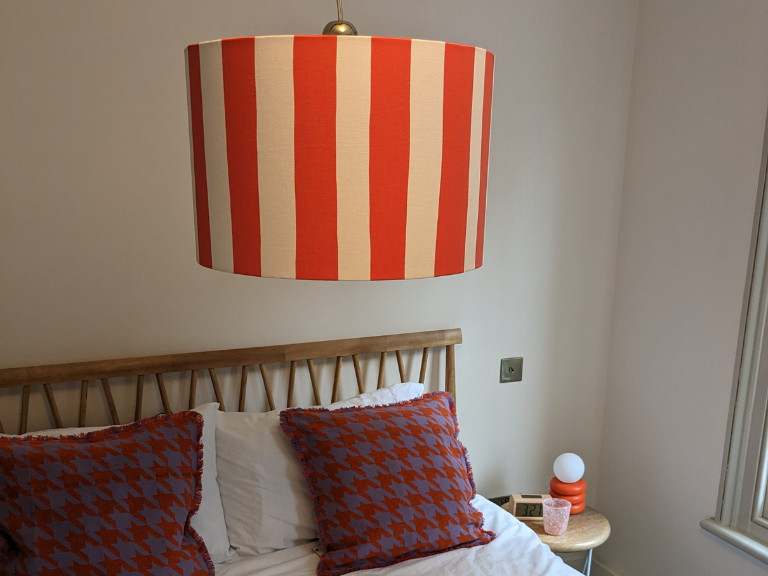 Peel Orange & White Stripe Printed Shade