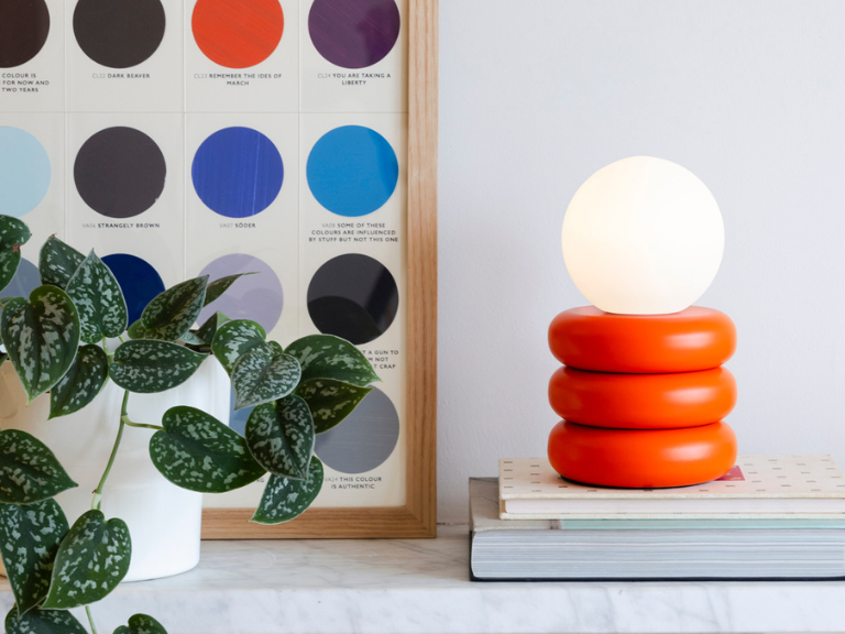 Peel Orange Cordless Table Lamp