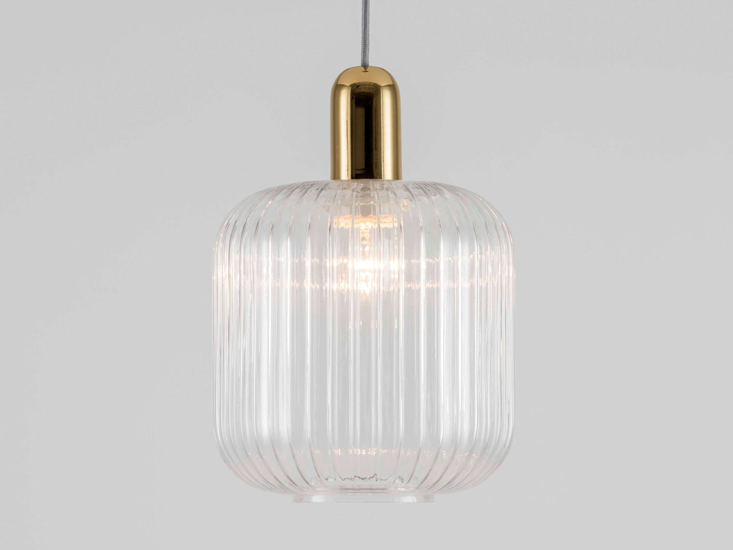 Clear Ribbed Glass Shade Ceiling Light