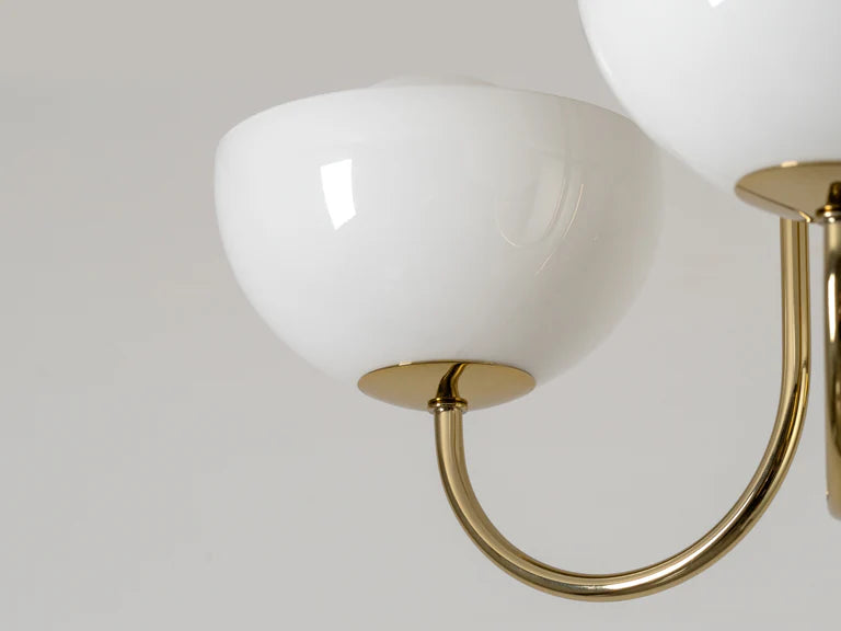 Brass 3 Light Dome Ceiling Light