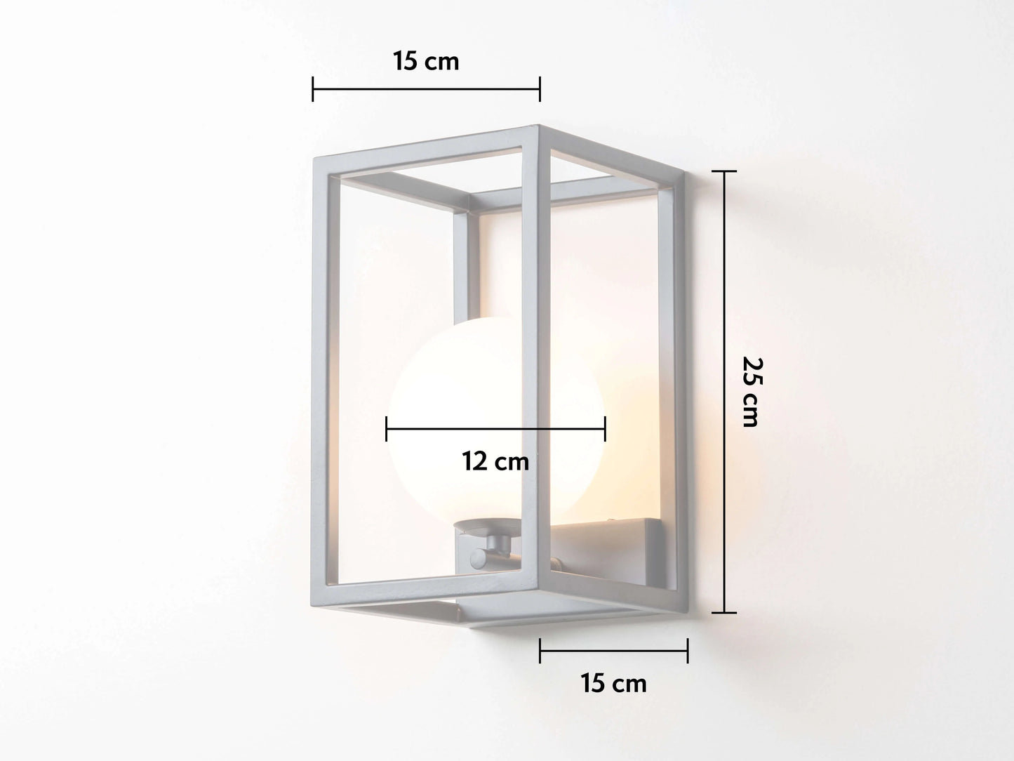 Charcoal Grey Lantern Wall Light