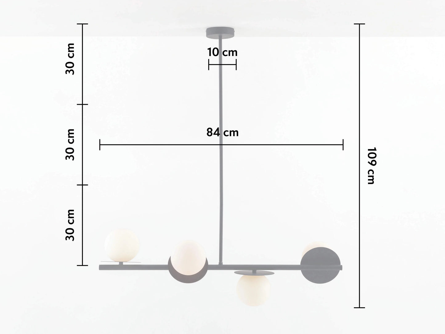 Charcoal Grey Opal Disk Ceiling Light