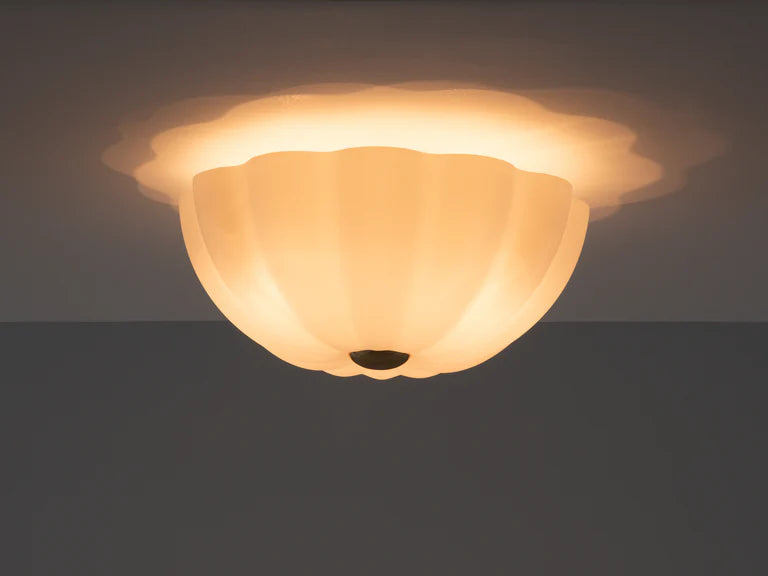 White Flower Flush Ceiling Light