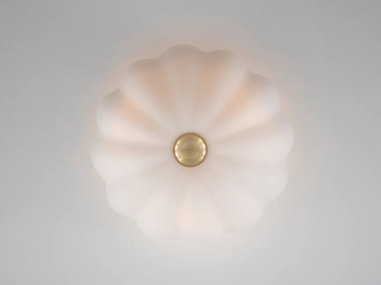 White Flower Flush Ceiling Light
