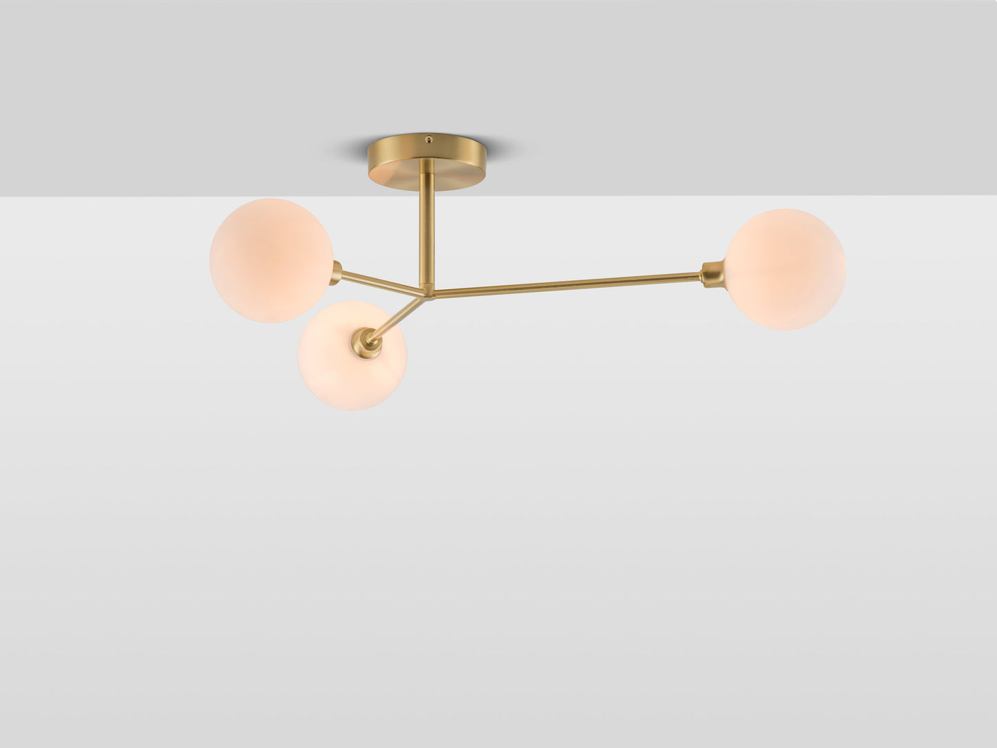 Brass 3 Light Flush Ceiling Light