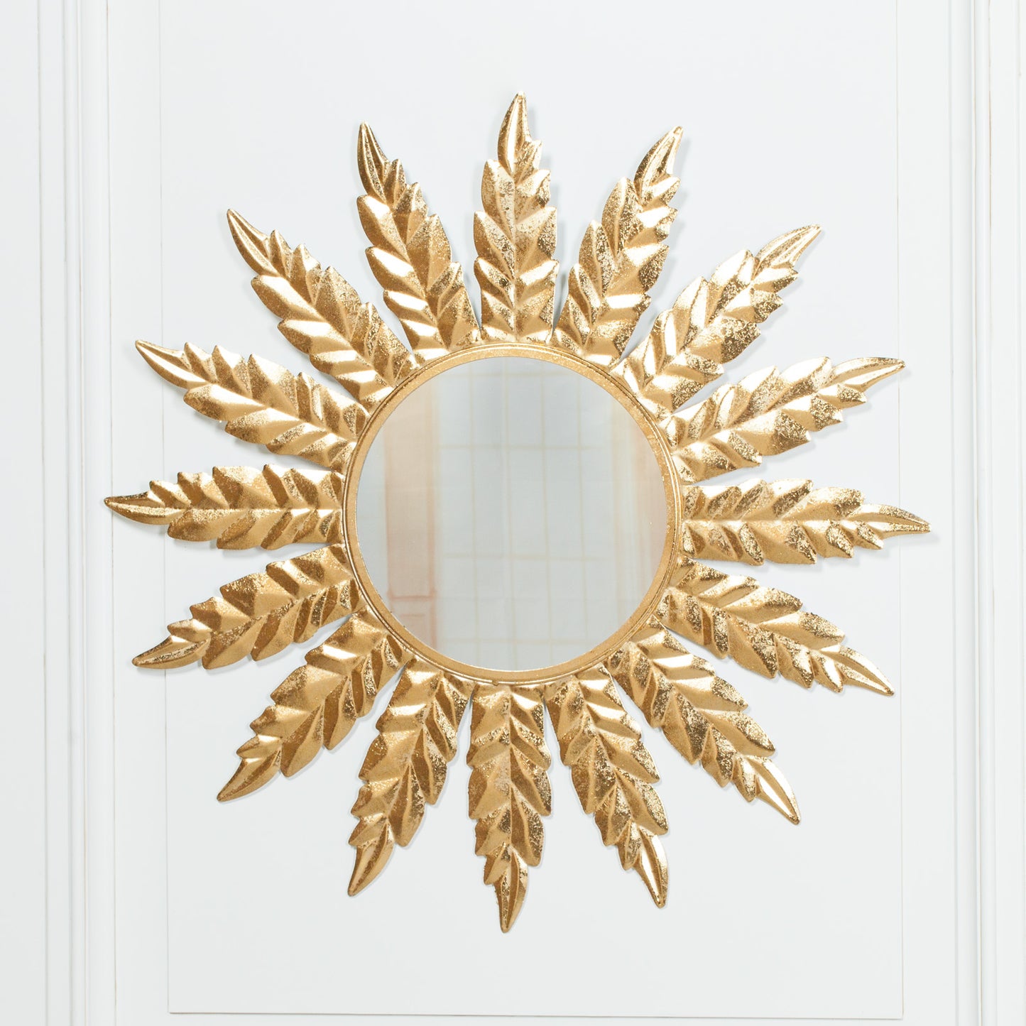Round Flower Metal Wall Mirror - 76cm