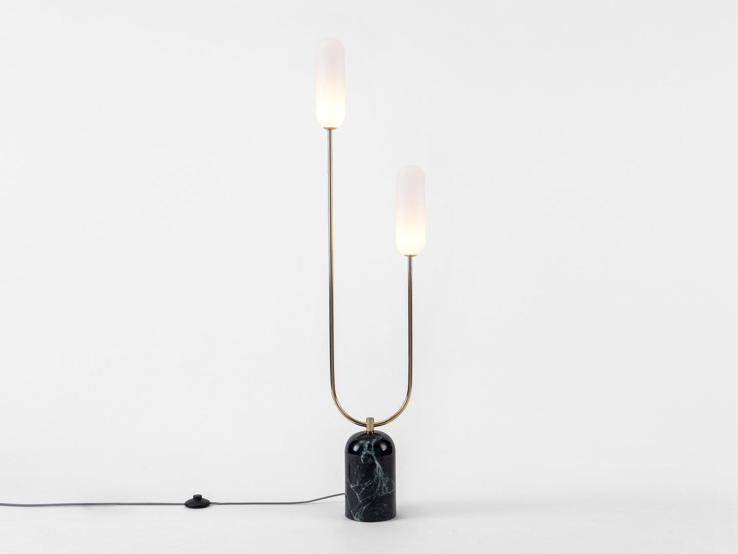 Olive Green Marble Curve Floor Lamp
