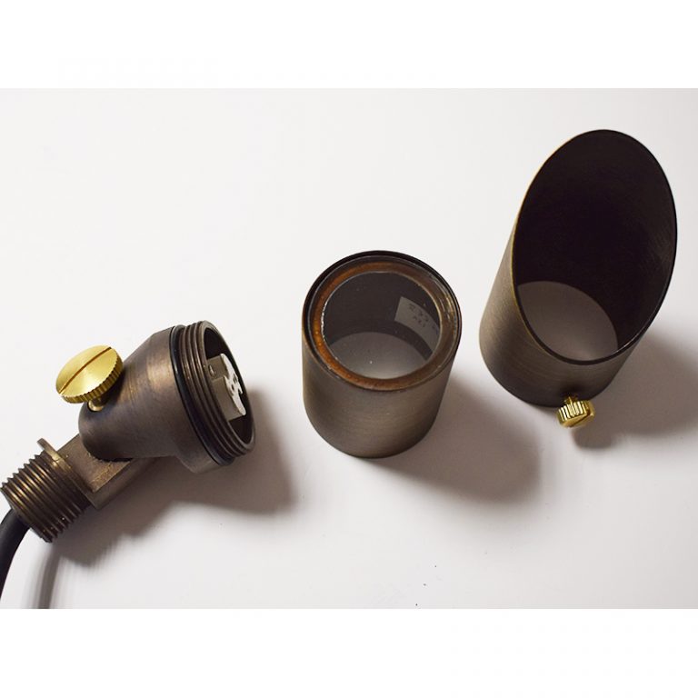Charleston Minilite - Mini Spotlight - Solid Brass - Rustic Bronze Finish (12v Plug and Play)