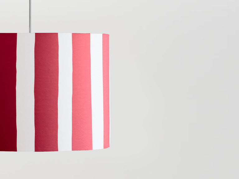 Jam Red & White Stripe Printed Shade