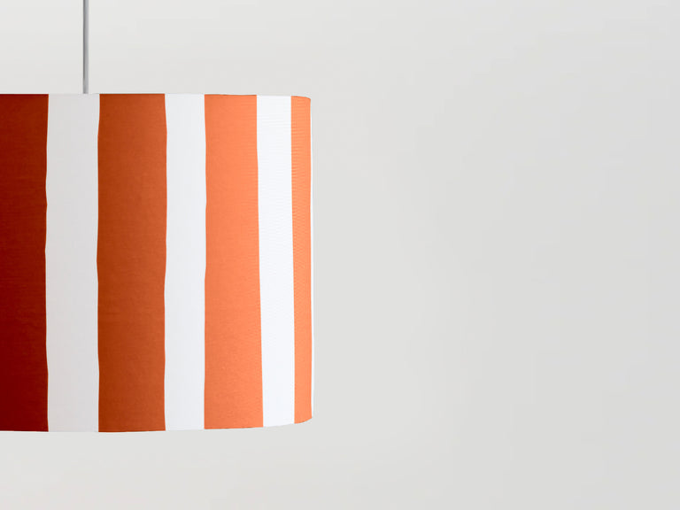 Peel Orange & White Stripe Printed Shade