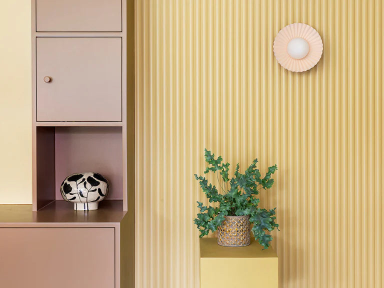 Burnt Orange Flush Pleat Wall And Ceiling Light