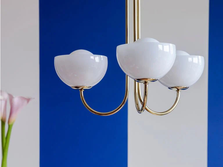 Brass 3 Light Dome Ceiling Light