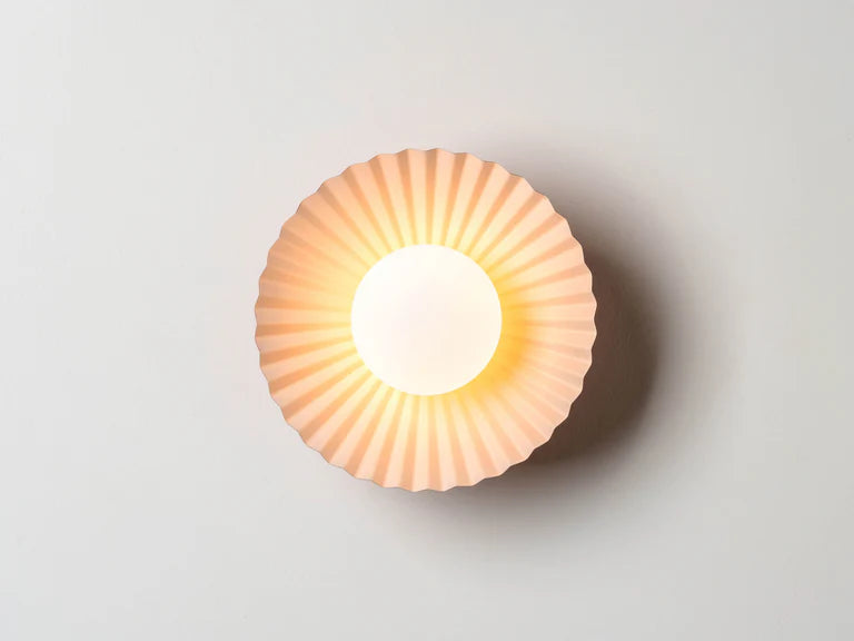 Burnt Orange Flush Pleat Wall And Ceiling Light