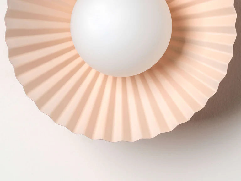 Burnt Orange Flush Pleat Wall And Ceiling Light
