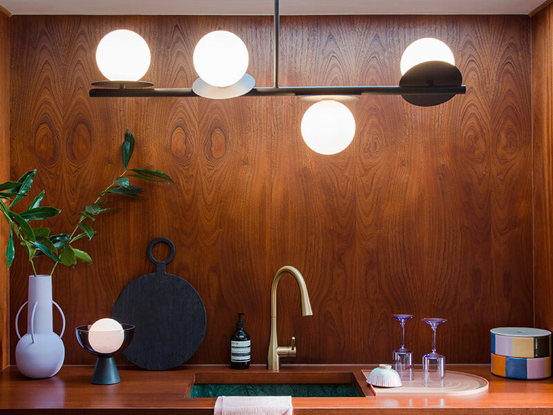 Charcoal Grey Opal Disk Ceiling Light
