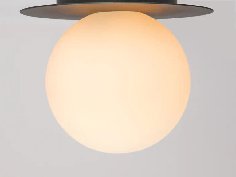 Charcoal Grey Opal Disk Wall Light