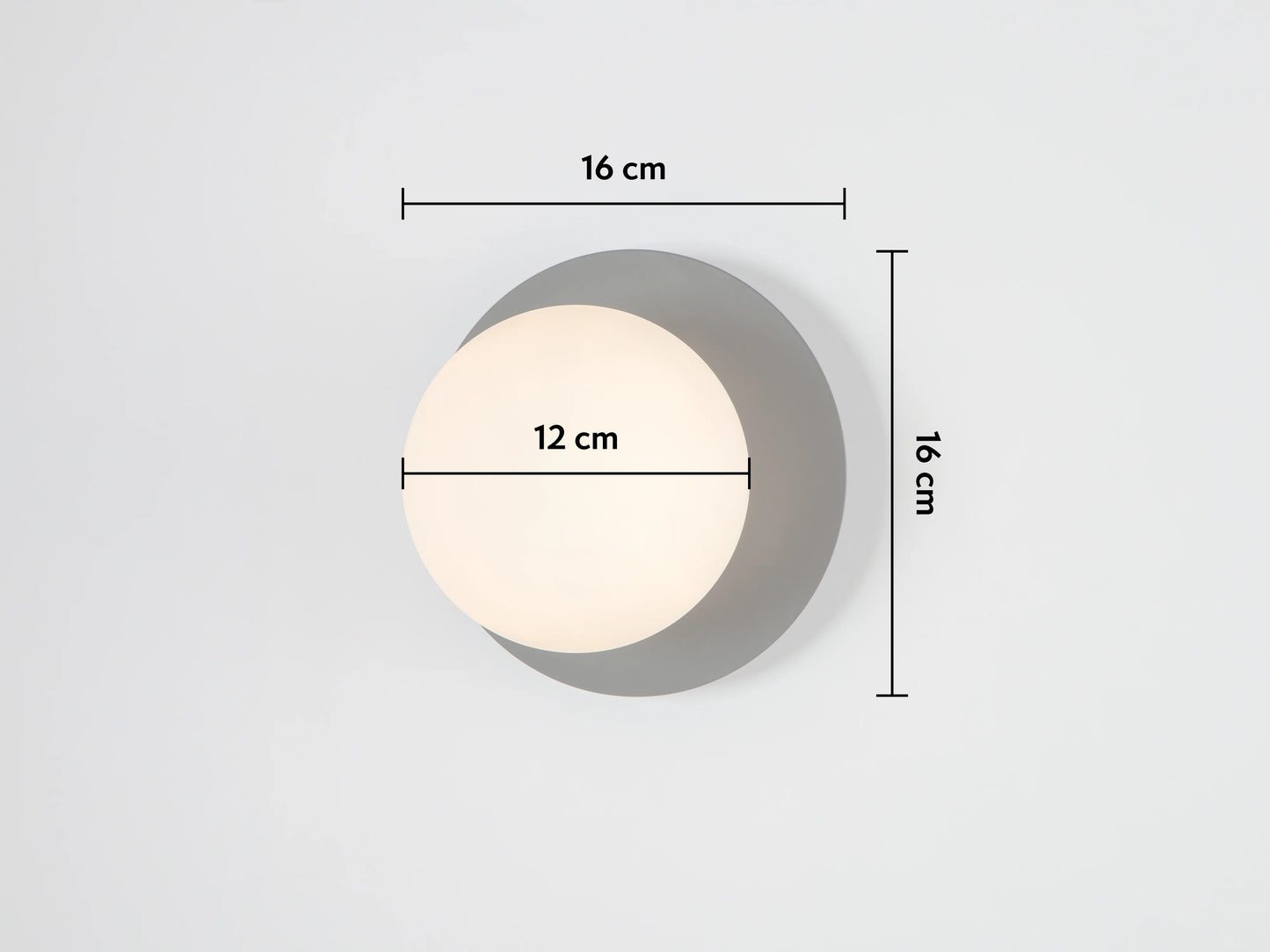Charcoal Grey Opal Disk Wall Light