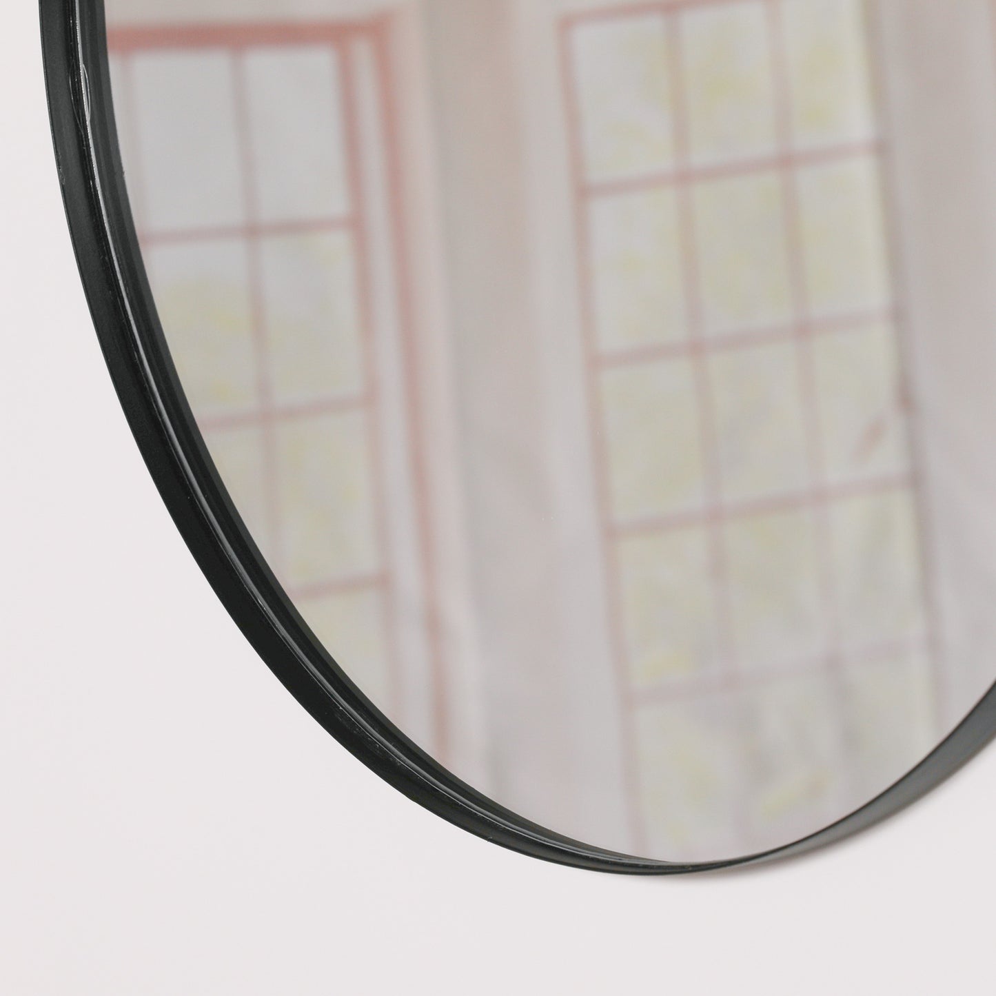 Black Round Wall Mirror - 50cm