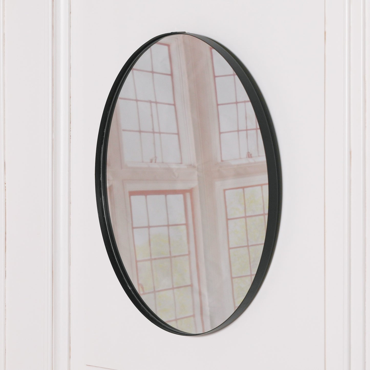 Black Round Wall Mirror - 50cm