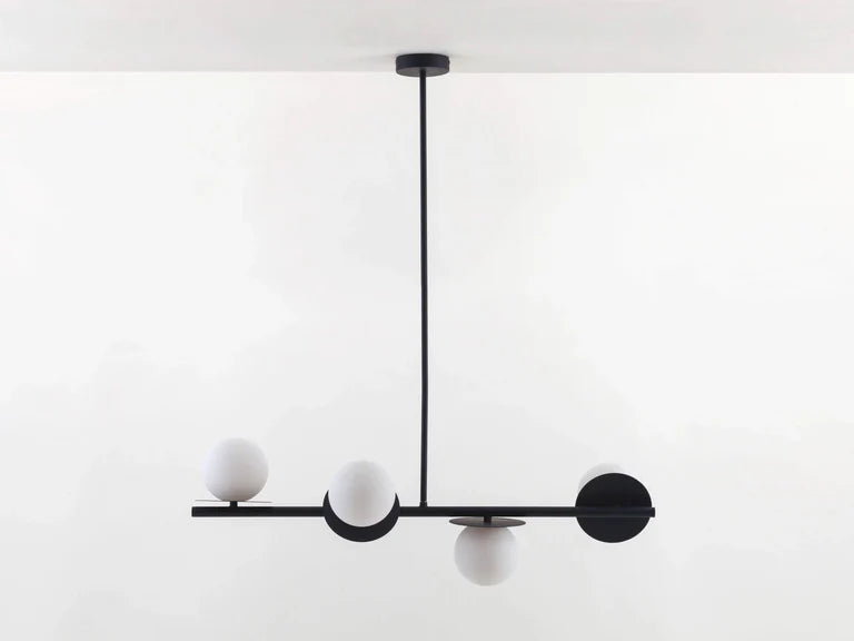 Charcoal Grey Opal Disk Ceiling Light