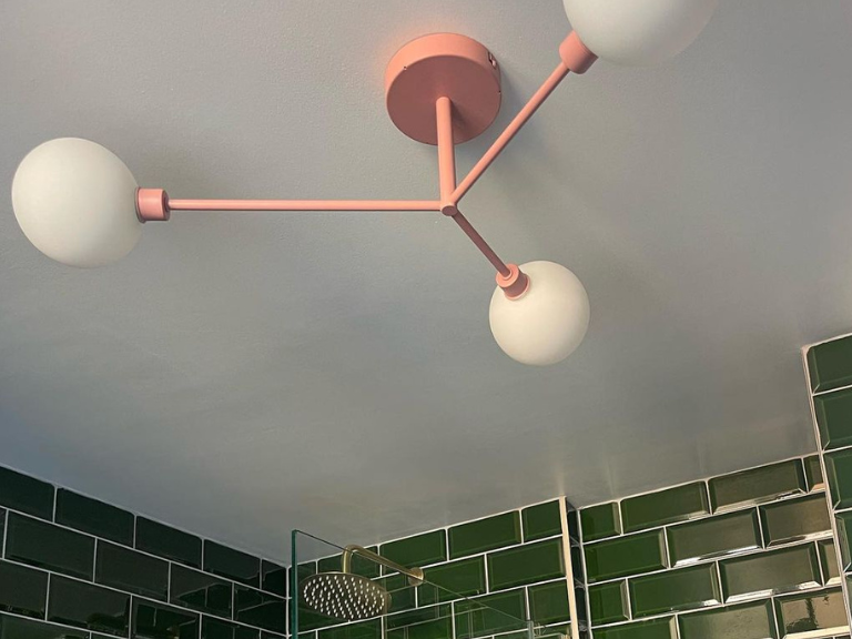 Pink 3 Light Flush Ceiling Light