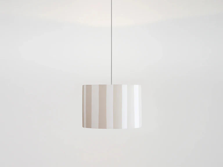 Sand & White Stripe Printed Shade