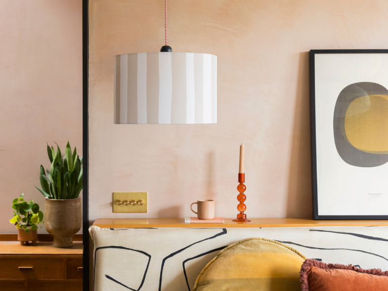 Sand & White Stripe Printed Shade