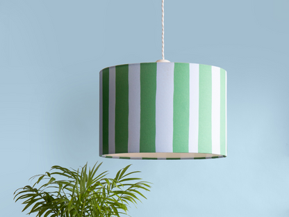 Blue & Green Stripe Printed Shade