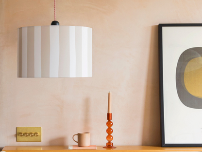 Sand & White Stripe Printed Shade