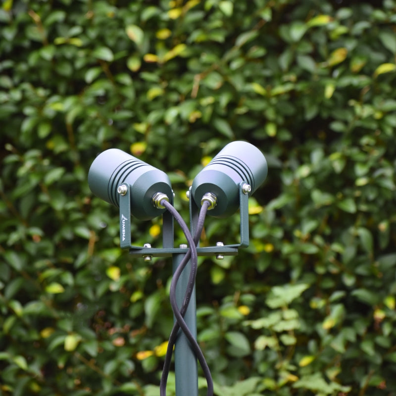 AlvaLED - Adjustable 12v Twin Spike Light (MR16 / 12V) - Black / Green / Titanium Silver / Cocoa Copper