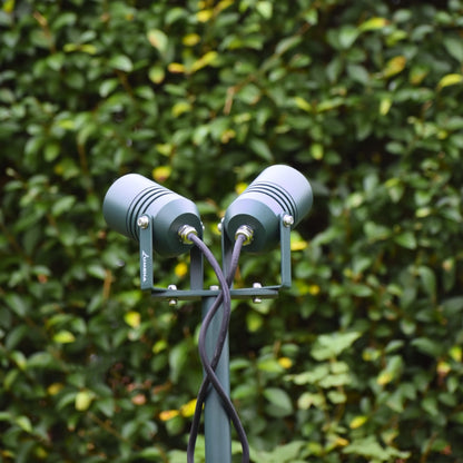 AlvaLED - Adjustable 12v Twin Spike Light (MR16 / 12V) - Black / Green / Titanium Silver / Cocoa Copper