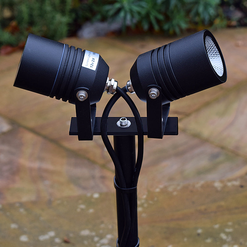 AlvaLED - Adjustable 12v Twin Spike Light (MR16 / 12V) - Black / Green / Titanium Silver / Cocoa Copper