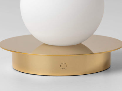 Brass Opal Disk Cordless Table Lamp