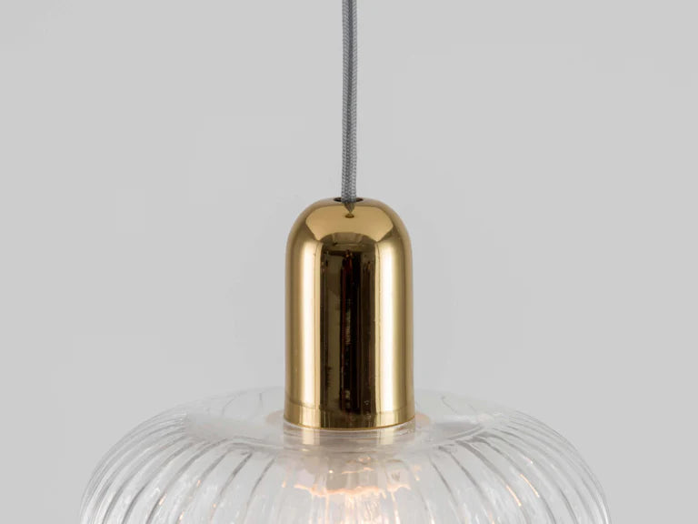 Clear Ribbed Glass Shade Ceiling Light
