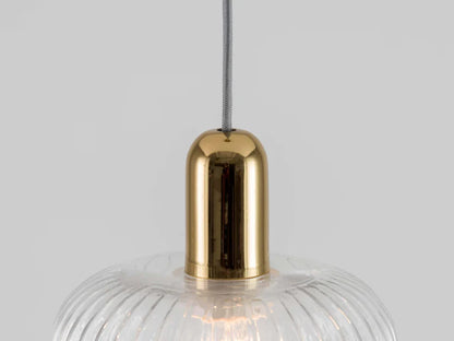 Clear Ribbed Glass Shade Ceiling Light