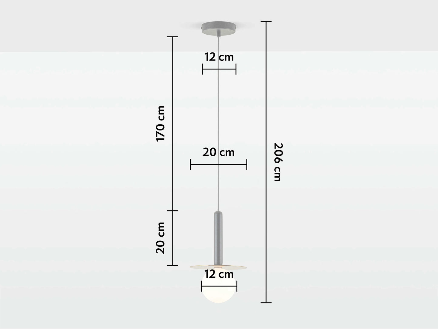 Charcoal Grey Plate Pendant Light