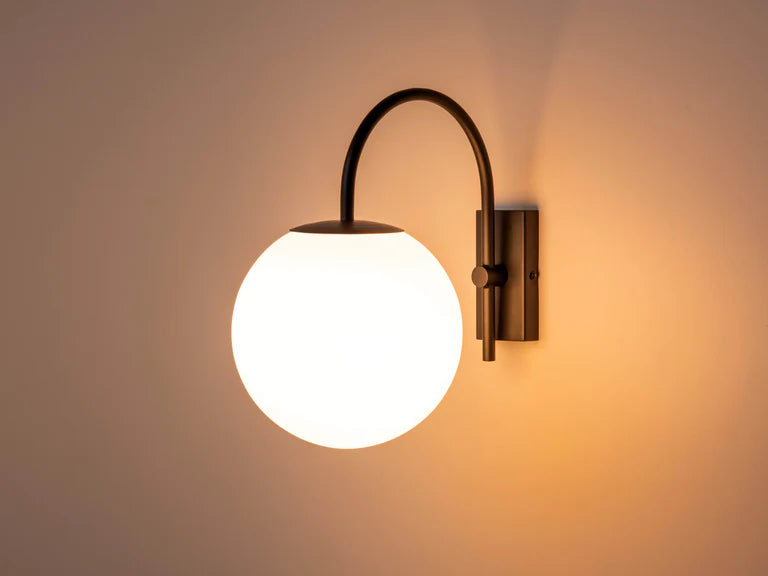 Charcoal Grey Hanging Globe Wall Light