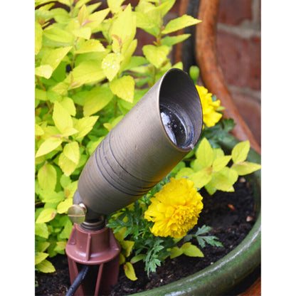 Director Up Light / Solid Brass Spike Light - Rustic Bronze Finish (12v Plug & Play)
