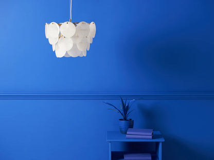 White Glass Disk Chandelier Ceiling Light