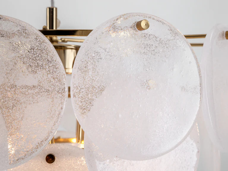White Glass Disk Chandelier Ceiling Light