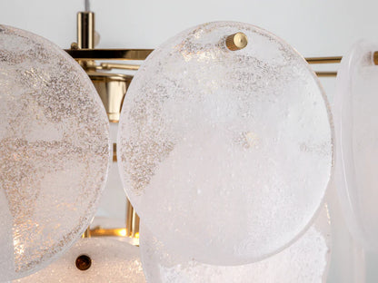 White Glass Disk Chandelier Ceiling Light