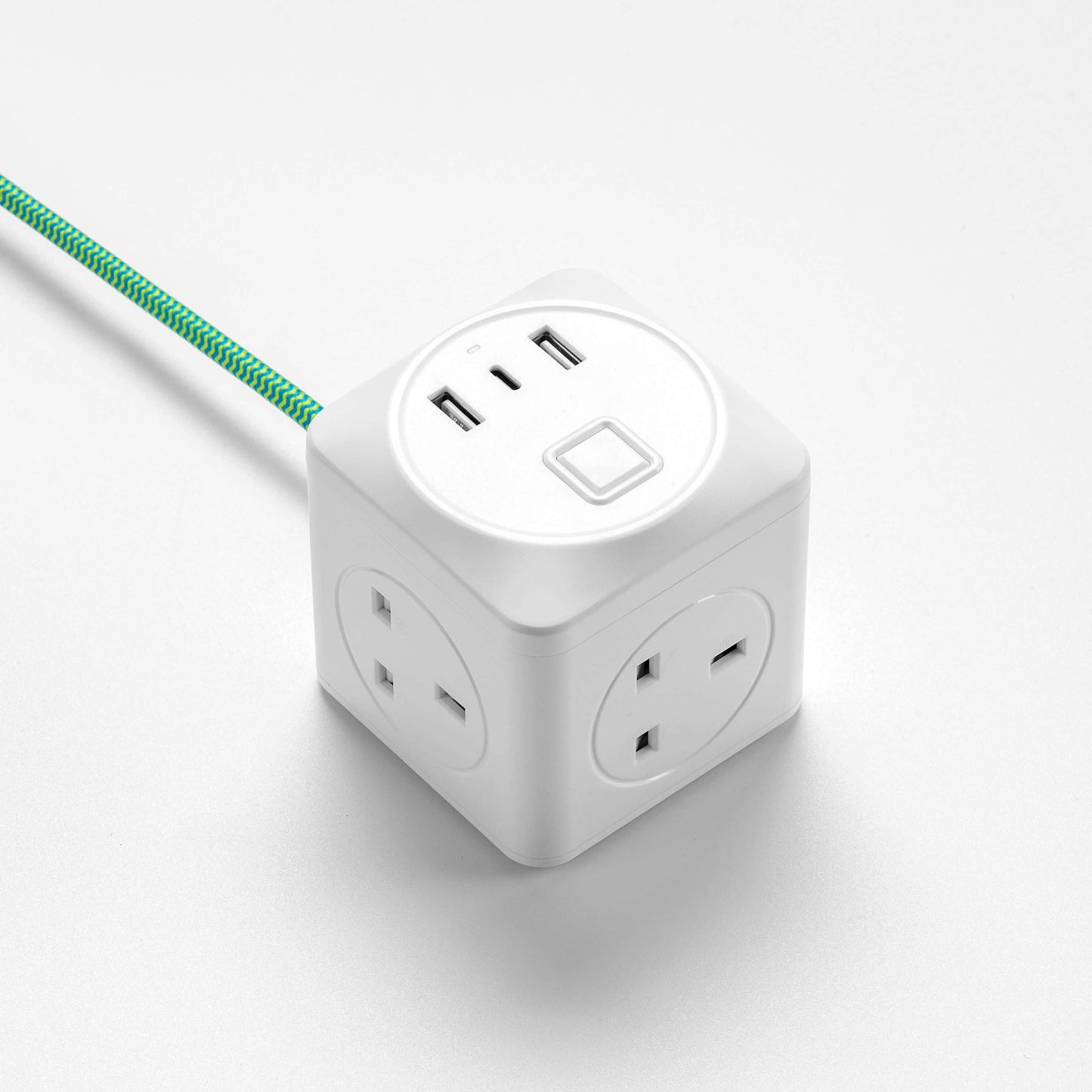 Green Fabric Extension Lead