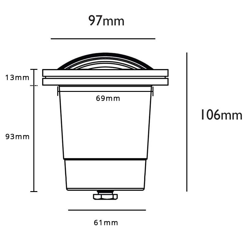 Charleston Guardlite – 12v Brass Recessed Light – Plug and Play (IP68) - Rustic Bronze