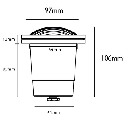 Charleston Guardlite – 12v Brass Recessed Light – Plug and Play (IP68) - Rustic Bronze