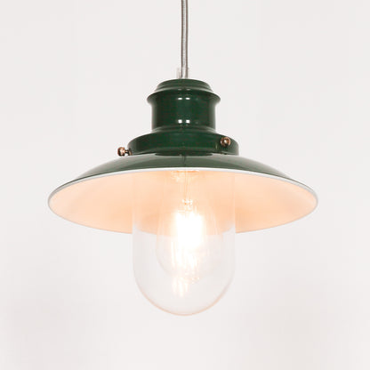 British Green Enamel Painted Fishermans Light