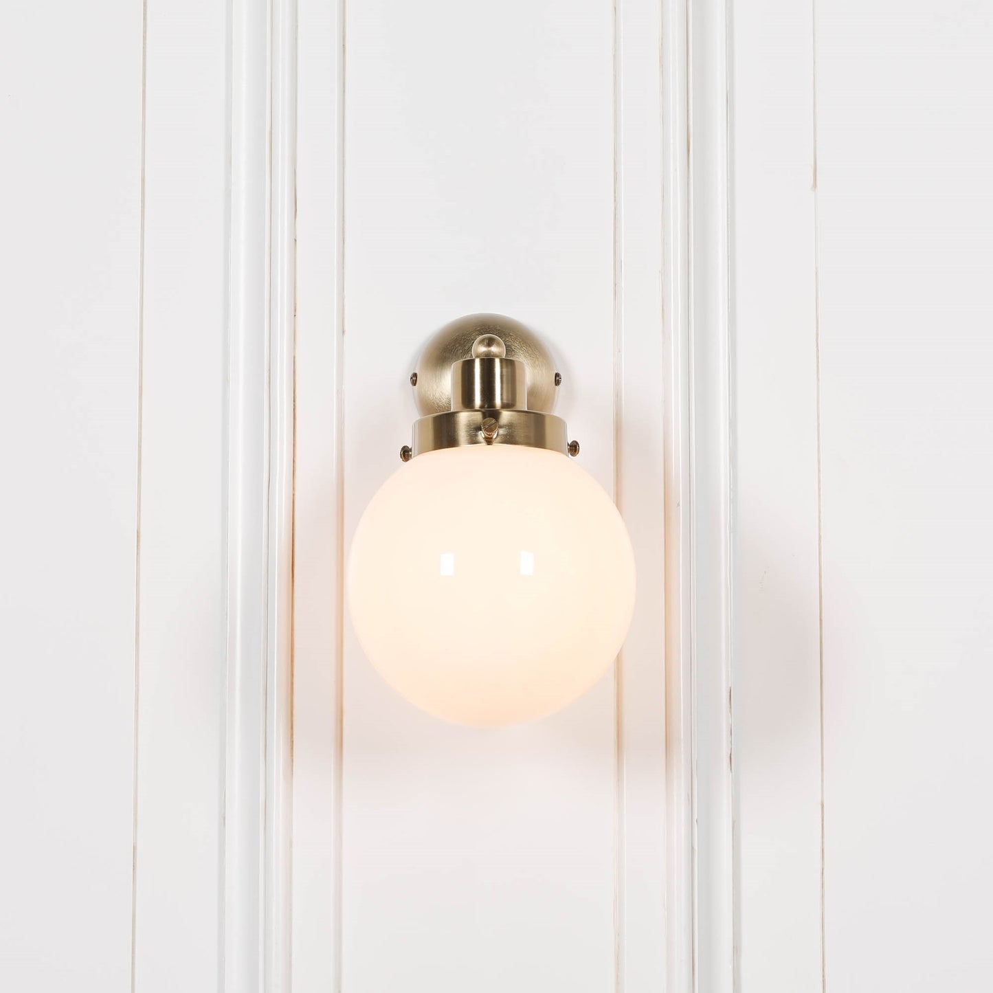 Brushed Gold Style Brass Wall Light With Frosted Glass