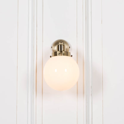 Brushed Gold Style Brass Wall Light With Frosted Glass