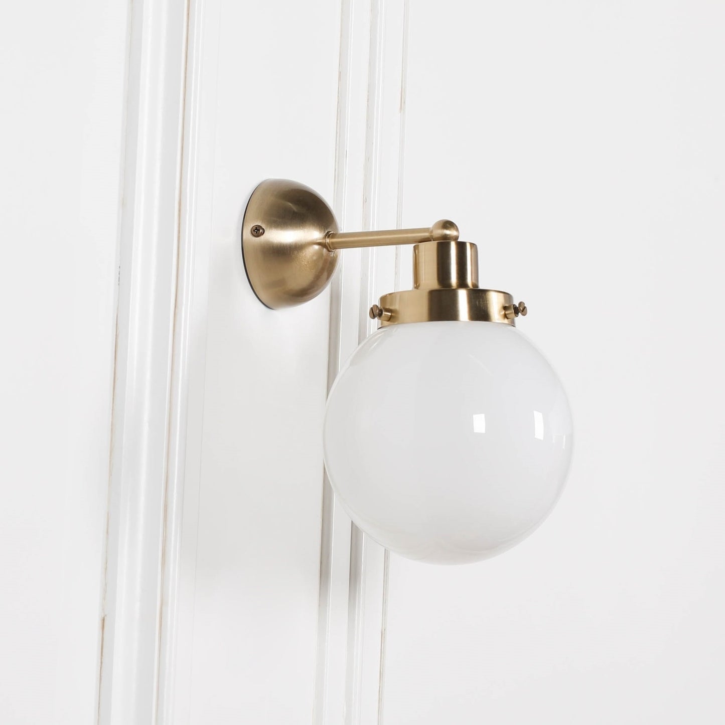 Brushed Gold Style Brass Wall Light With Frosted Glass