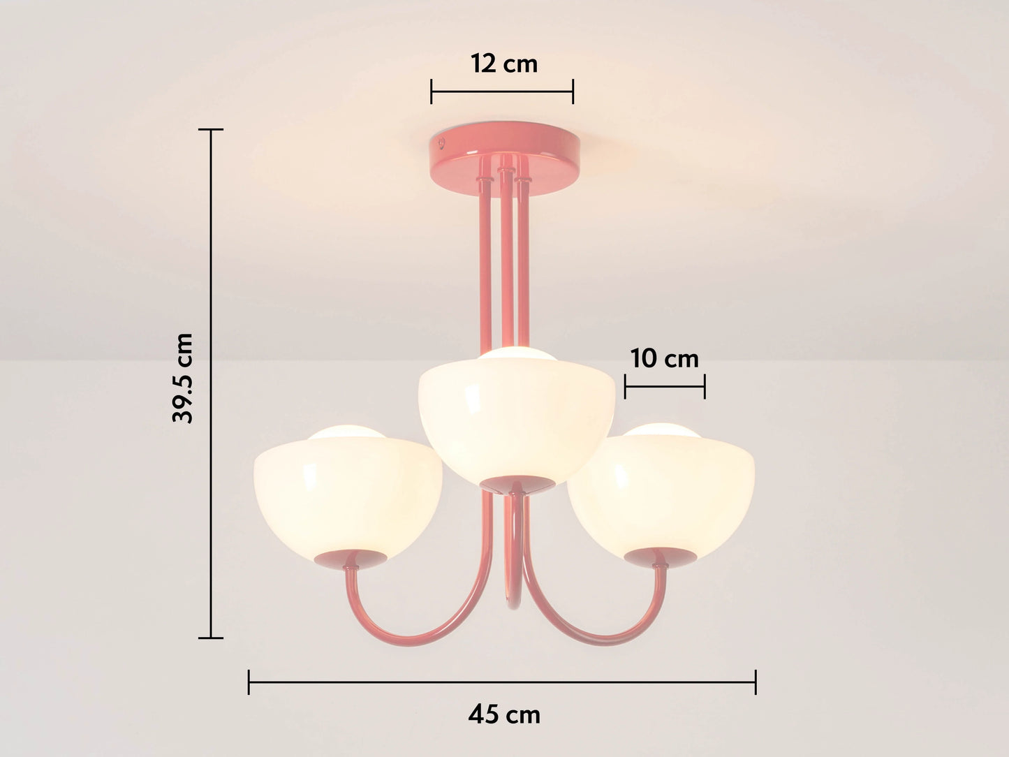 Jam Red 3 Light Dome Ceiling Light