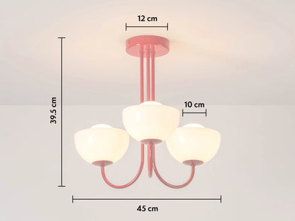 Jam Red 3 Light Dome Ceiling Light